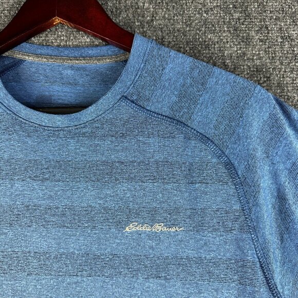 Eddie Bauer Tee Shirt Mens Medium First Ascent Blue Stretch Short Sleeve FreeDry - Picture 4 of 9